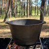 Туристичний казан 12 л чавунний з дужкою і кришкою для приготування на вогні