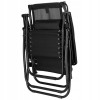 Комфортні лежаки з навісом для релаксу на природі, чорні, комплект 2 шт