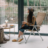 Крісло складне алюмінієве коричневе легке для кемпінгу Крісло складне алюмінієве коричневе легке для кемпінгу