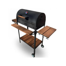 Мангал-гриль BBQ на колесах, 1000 мм, 17 шампурів, з кришкою та полицями Мангал-гриль BBQ на колесах, 1000 мм, 17 шампурів, з кришкою та полицями