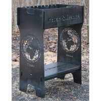 Розбірний мангал сталевий 3 мм на 10 шампурів для відпочинку з гравіюванням
